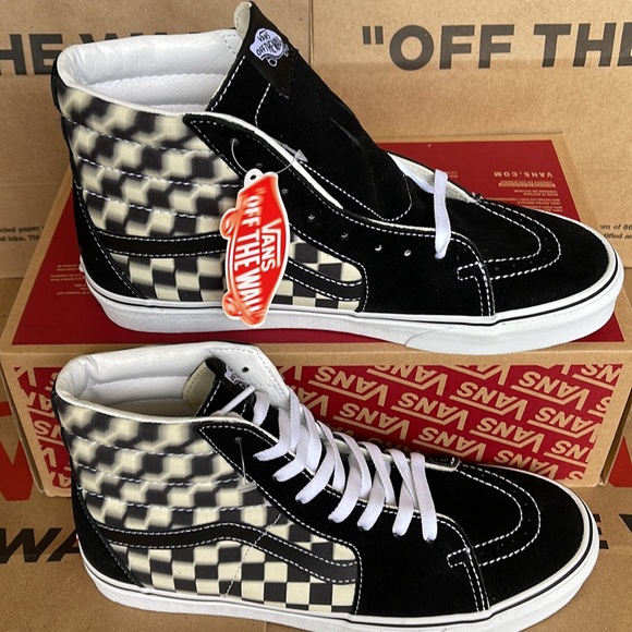 Vans Sk8-Hi Blur Checkerboard Black/Classic sneakers Men’s - Picture 2 of 16